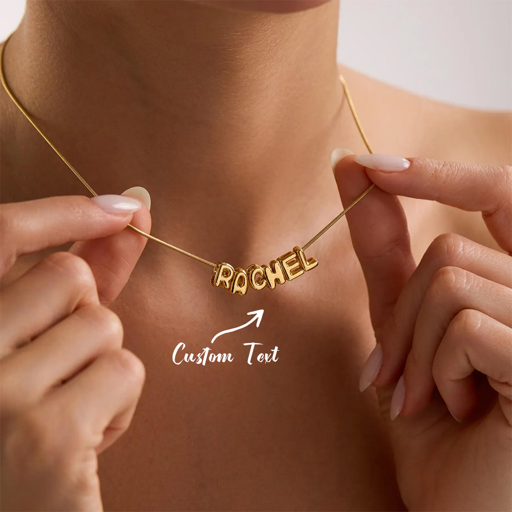Custom Name Necklace Stainless Steel - Индивидуальное колье с инициалами из шариков