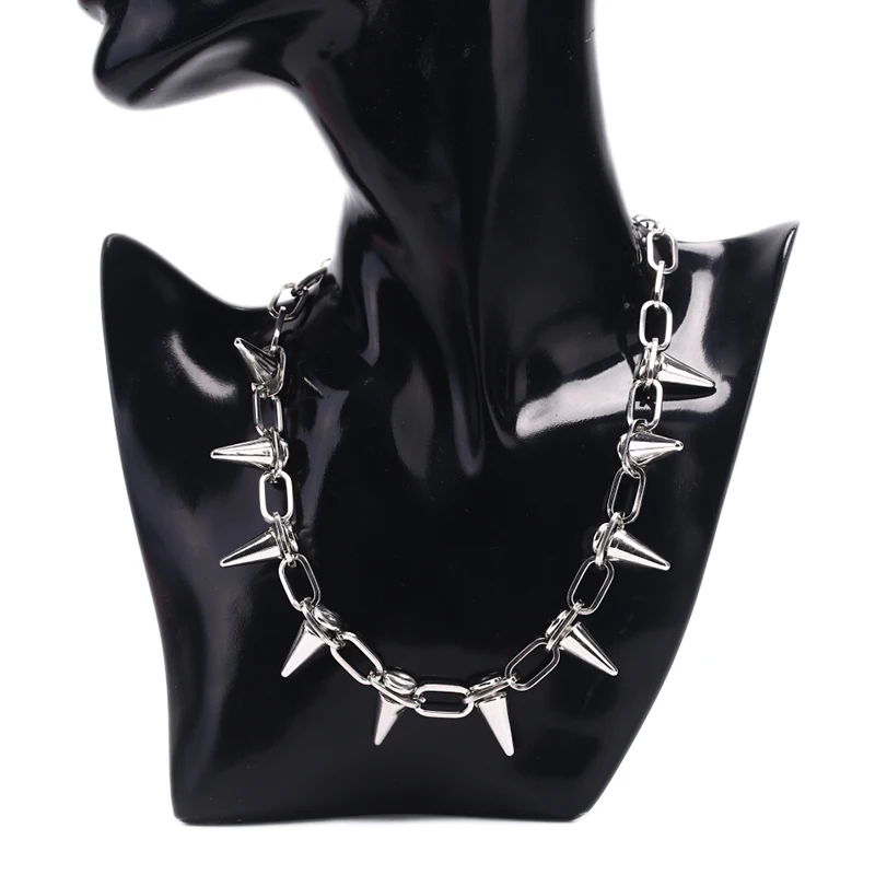 Goth Punk Spike Choker - Готический байкерский ожерелье с шипами и