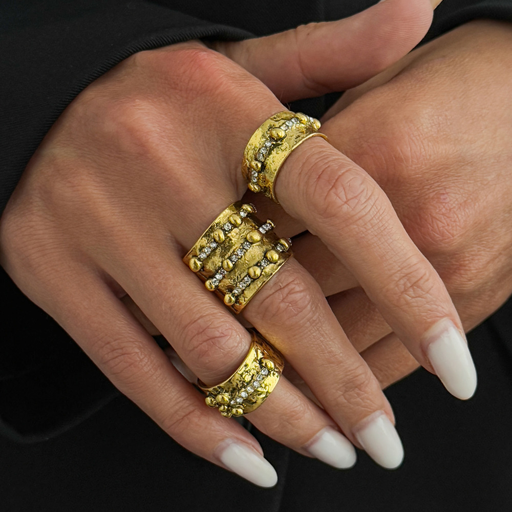 Vintage Punk Knuckle Rings Set - Набор из 3 винтажных регулируемых открытых