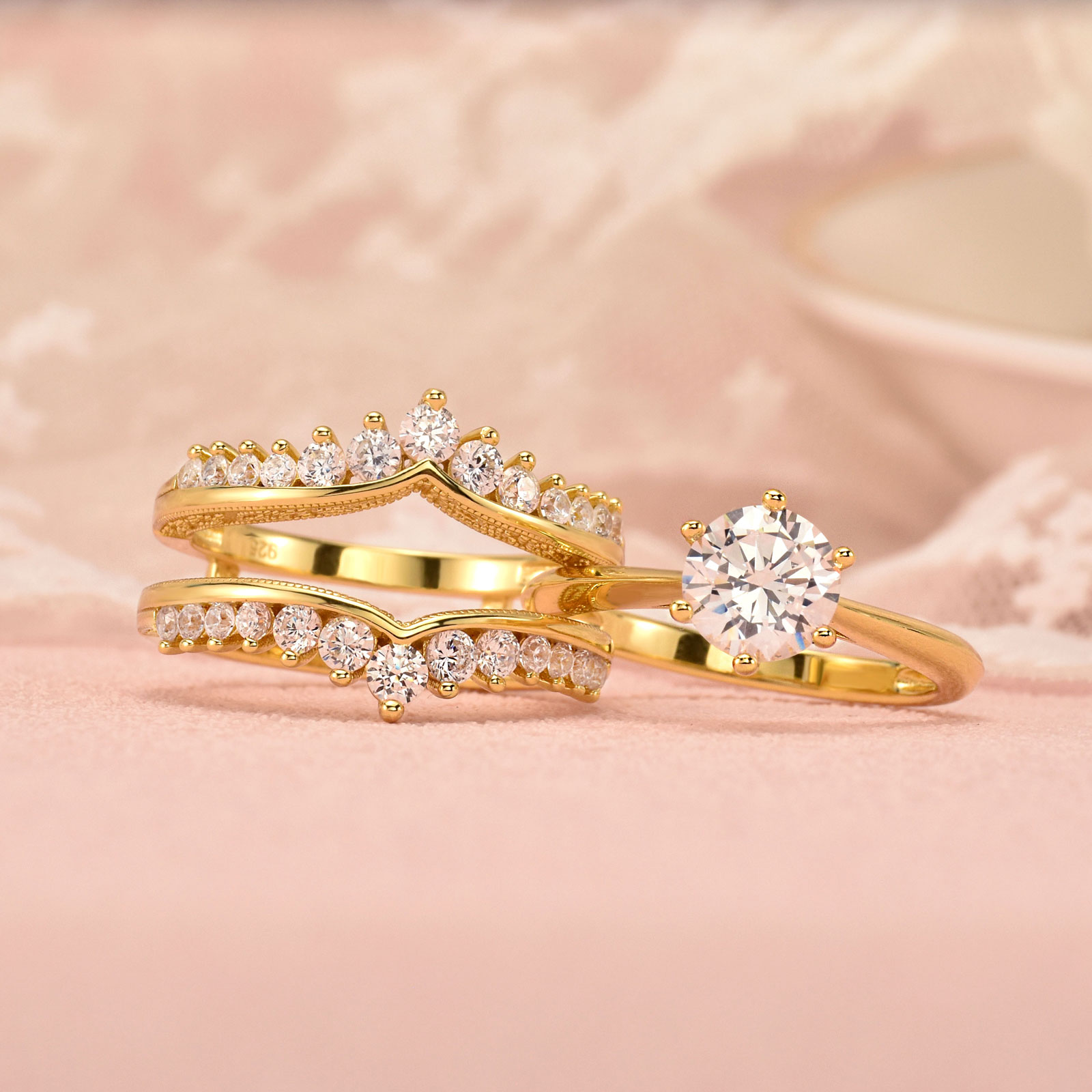 Комплект обручальных колец New – обзор и цена Moissanite Engagement Ring 1 Carat