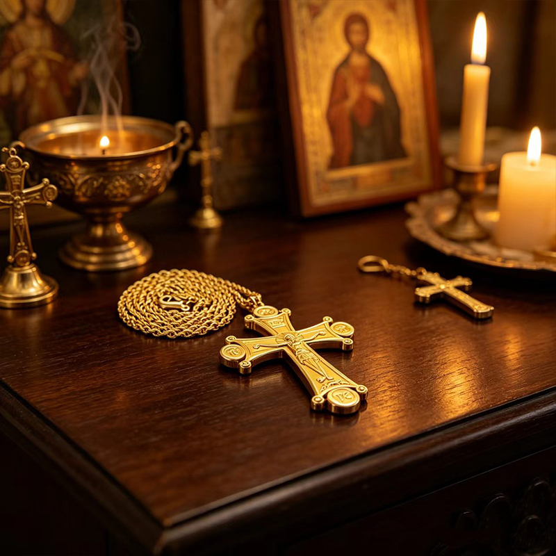 Премиум-крест-кулон с изображе – обзор и цена Cross Pendant Necklace Gold