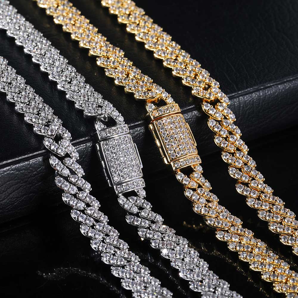 Женское ожерелье с цирконом 8  – обзор и цена Cuban Link Chain 12Mm