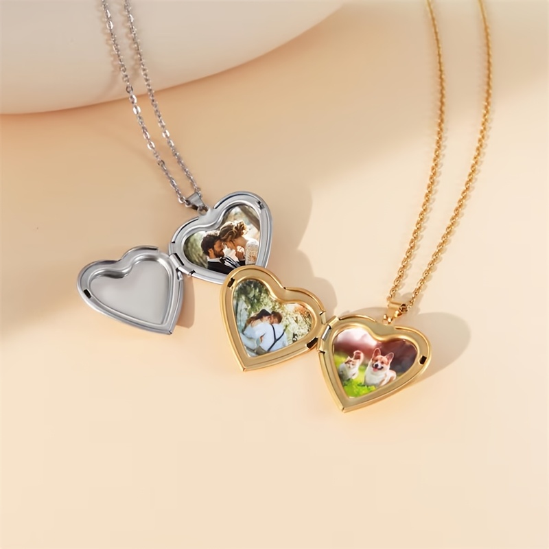 Персонализированное 1/2 изобра – обзор и цена Heart Locket Necklace Photo