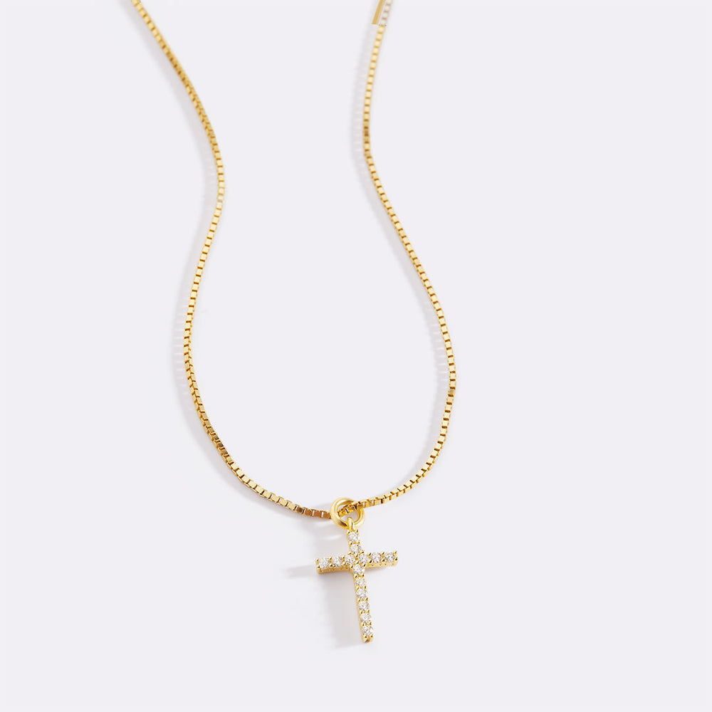 Ожерелье с крестом, инкрустиро – обзор и цена Cross Pendant Necklace Gold