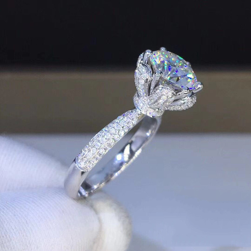Кольцо с морганитом и выращенн – обзор и цена Moissanite Engagement Ring 1 Carat