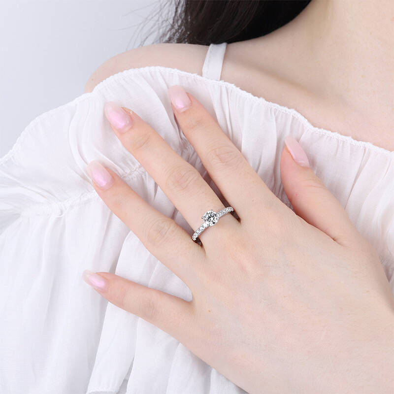 Классическое кольцо с муассани – обзор и цена Moissanite Engagement Ring 1 Carat